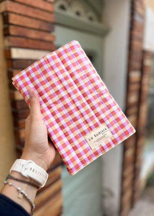 Carnet de santé Marin vichy jaune/rose