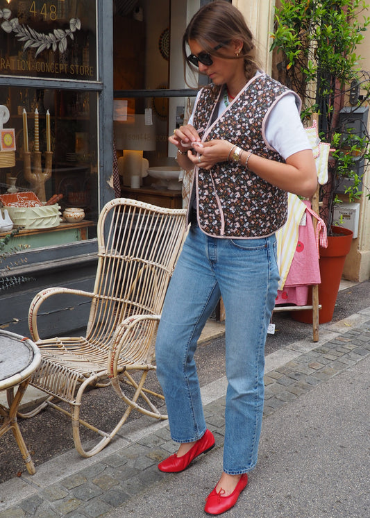 Gilet léonie reversible marron