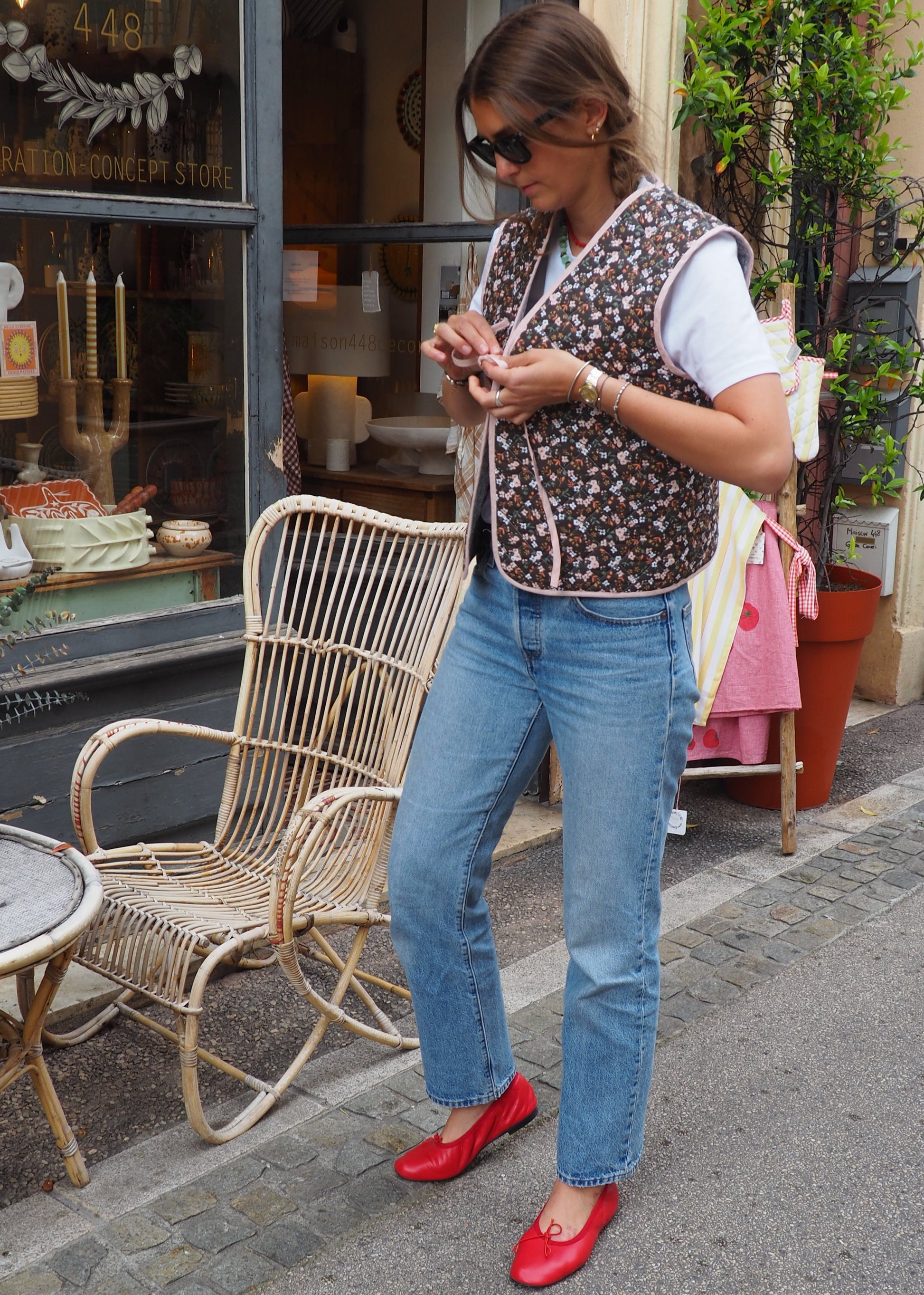 Gilet léonie reversible marron