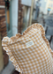 Housse de coussin Gaelle double gaze de coton ocre à personnaliser