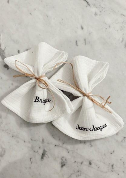 serviettes de table Maria blanche